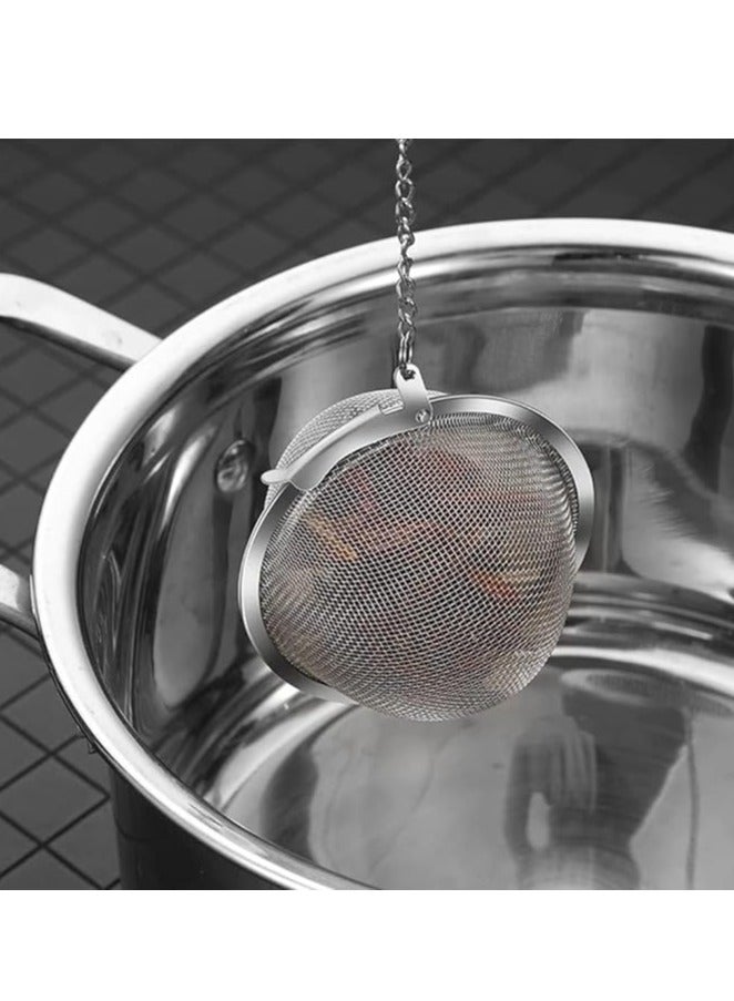 Spaceshoop Tea Infuser, Tea Ball with Chain, Tea Infuser, Tea Filter, Fine Mesh Tea Filter, Stainless Steel Tea Strainer for Loose Tea, Tea Infuser for Cup, Spice Strainer for Cooking with - Herb (1pc) - Image 2