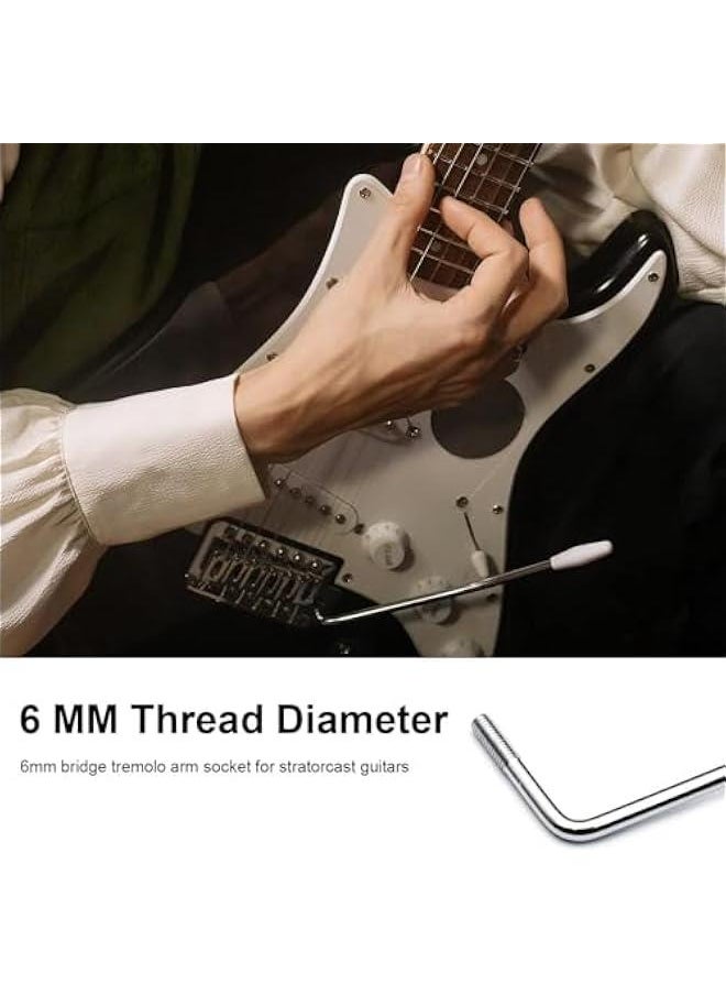 Generic - Silver 6 MM Chrome Thread Tremolo Arm Electric Guitar Tremolo Arm Thread Metal Single Tremolo Arm Whammy Bar with Tip for Stratocaster Electric Guitar Tremolo System, Electric Guitar Parts - Image 1