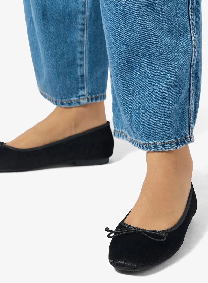 ELLA Black Classic Suede Ballet Flats for Women | Best Price UAE