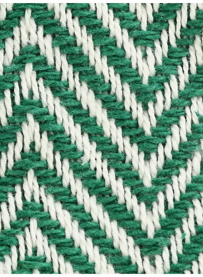 SASHAA WORLD Striped Throw Blanket|Throw for Living Room, Bedroom, Sofa, Chair and Couch|Green & Ivory Throw Blanket|160 x 130 cm (Polyester;Cotton, Reversible) - Image 4
