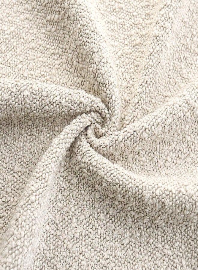 ROMANDECO Boucle Decorative Throw Pillow Covers for Couch Set of 2, 18x18 inches, Beige - Image 3