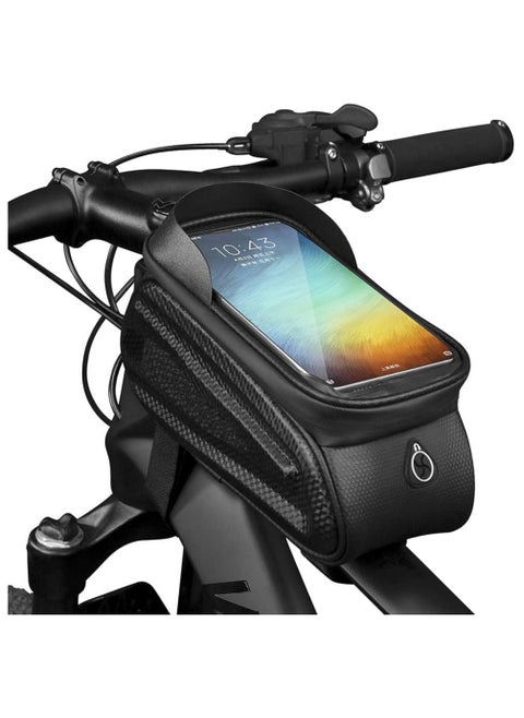 Bike Frame Bag Bicycle Front Tube Handlebar Bag Waterproof Cycling Pack with Touch Screen Phone Case for iPhone X/XS/8/7 plus/7/6s/6 Plus