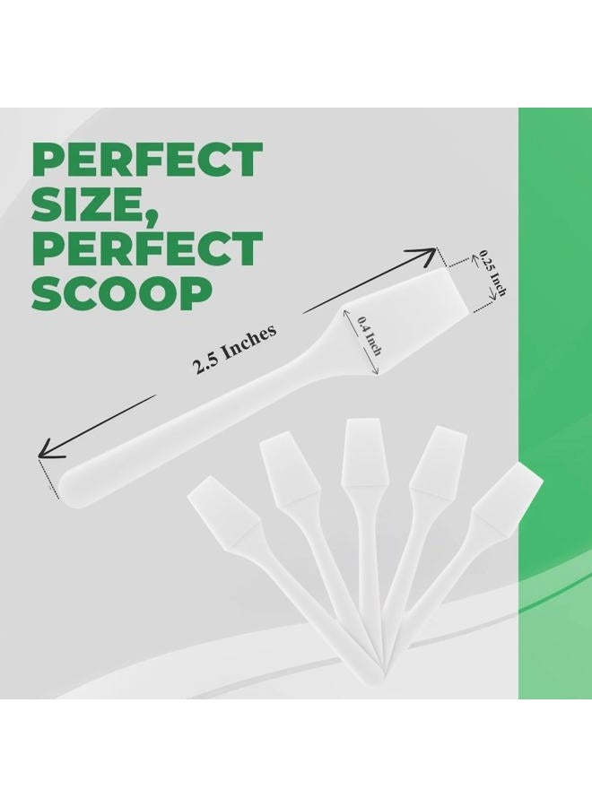 Mirabella Mini Spatula (2.5”, 500 Pack) - Small Facial Makeup Spatula for Skincare, Creams & Crafts | Eye Cream Applicator Tool for Mixing, Cosmetic, Face Mask | Disposable Makeup Applicators | White - Image 4