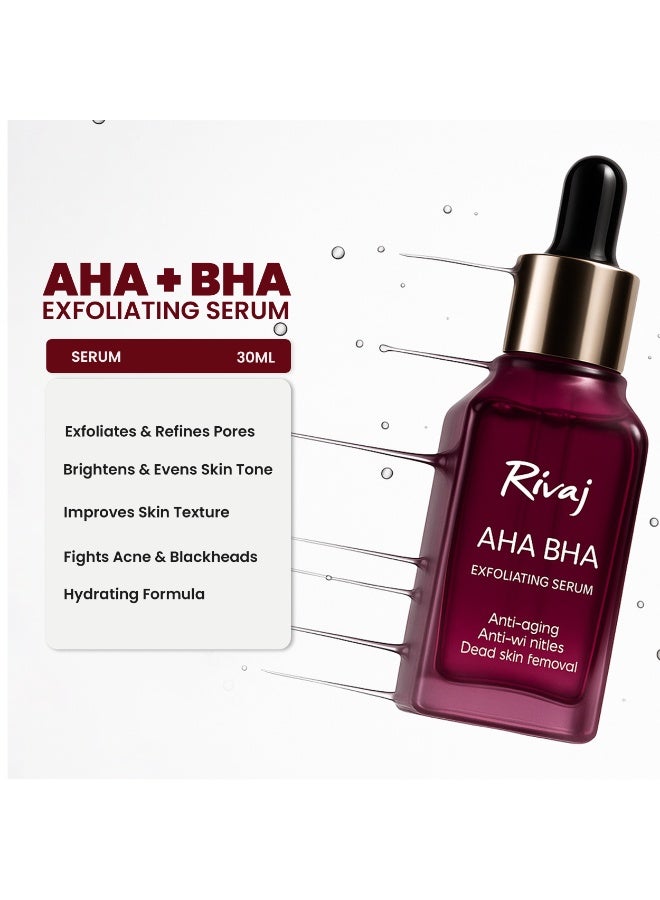 Rivaj UK Rivaj AHA+BHA Face Serum 30ml – Skin Exfoliating Serum for Acne, Pores & Oil Control | Glycolic & Salicylic Acid for Smooth, Bright Skin | Anti-Acne Face Serum for Oily & Acne-Prone Skin | UAE Skincare - Image 4