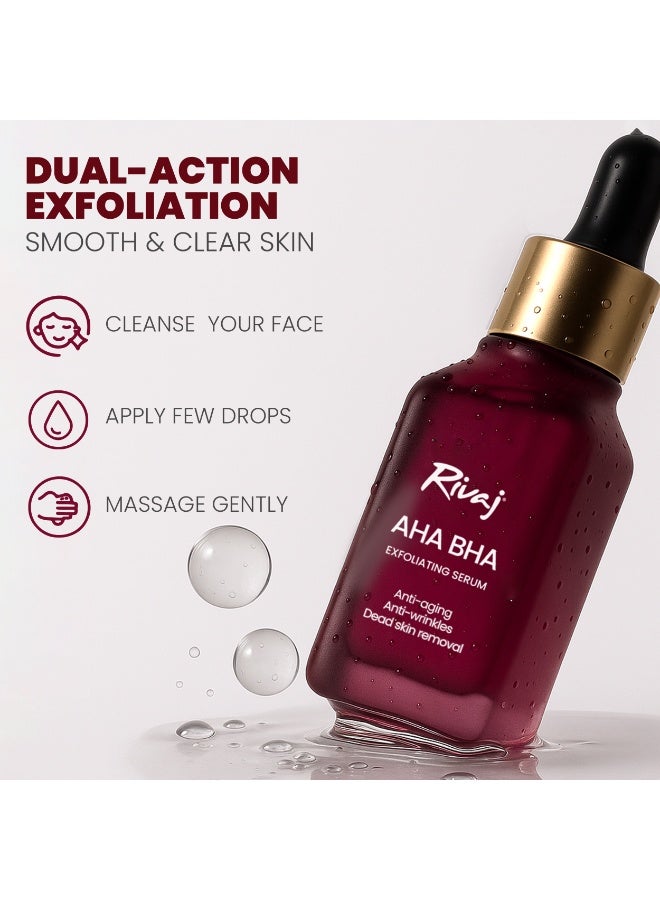 Rivaj UK Rivaj AHA+BHA Face Serum 30ml – Skin Exfoliating Serum for Acne, Pores & Oil Control | Glycolic & Salicylic Acid for Smooth, Bright Skin | Anti-Acne Face Serum for Oily & Acne-Prone Skin | UAE Skincare - Image 3