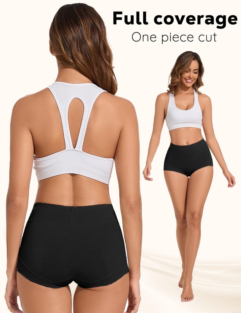ALLBASE womens Cotton Underwear Ladies High Waisted Full Coverage Stretch Postpartum Panties Pack of 5 - Image 3