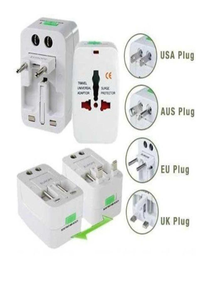 Universal Travel Power Adapter Plug White  - Image 1