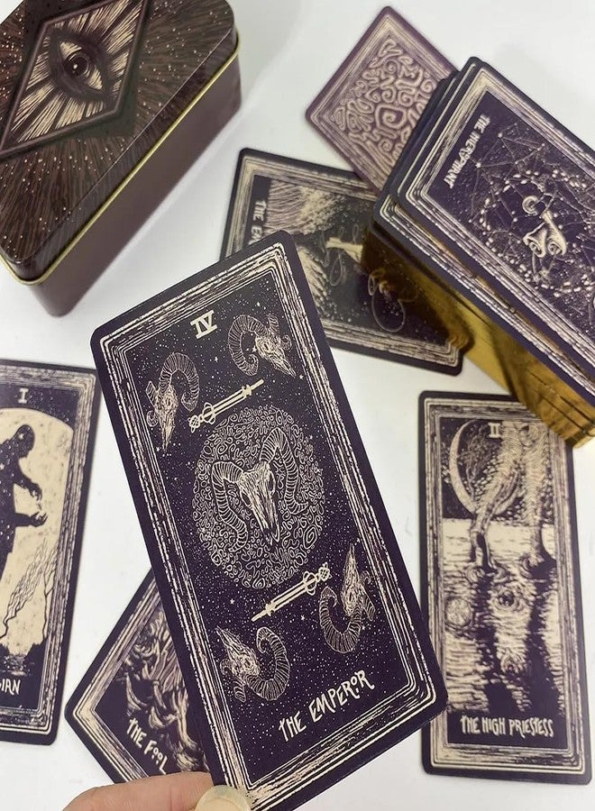 PRIMIL Little Light Visions Oracle Tarot Card Game in A Tin A 78-Card Deck with Guidebook Gilded Golden (Limited Edition) 400 GSM Gold Core Cardstock for Adults - Image 2