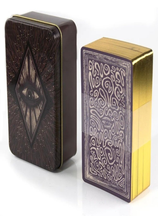 PRIMIL Little Light Visions Oracle Tarot Card Game in A Tin A 78-Card Deck with Guidebook Gilded Golden (Limited Edition) 400 GSM Gold Core Cardstock for Adults - Image 1