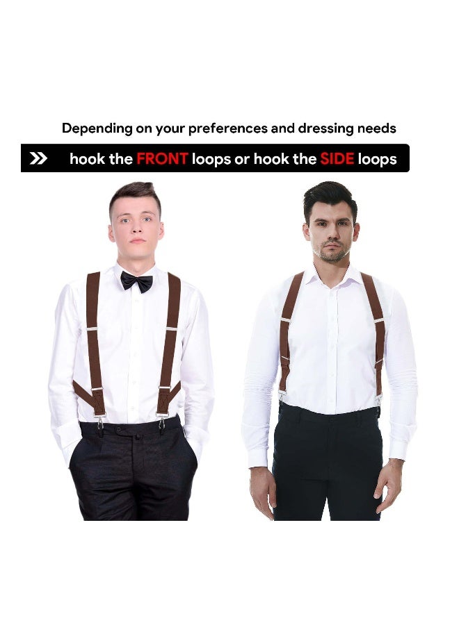 Men's Suspender Heavy Duty Hook Suspenders for Men Swivel Hooks Big and Tall Men Side Hook Adjustable Braces - Image 2