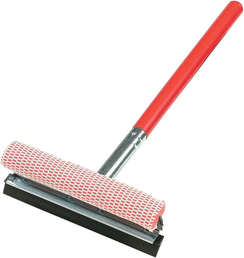Poaker Multi-use Window Squeegee - 2 In 1 Squeegee Window Cleaner With Wooden Handle For Glass Door Cleaner, Outdoor Window Cleaning - Image 1