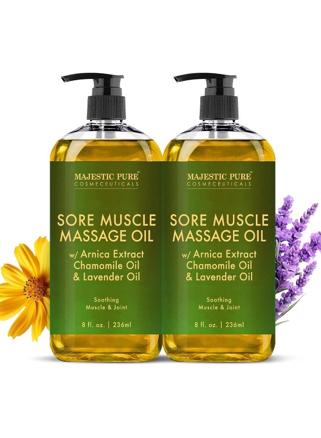 MAJESTIC PURE Arnica Sore Muscle Massage Oil for Body - Image 1