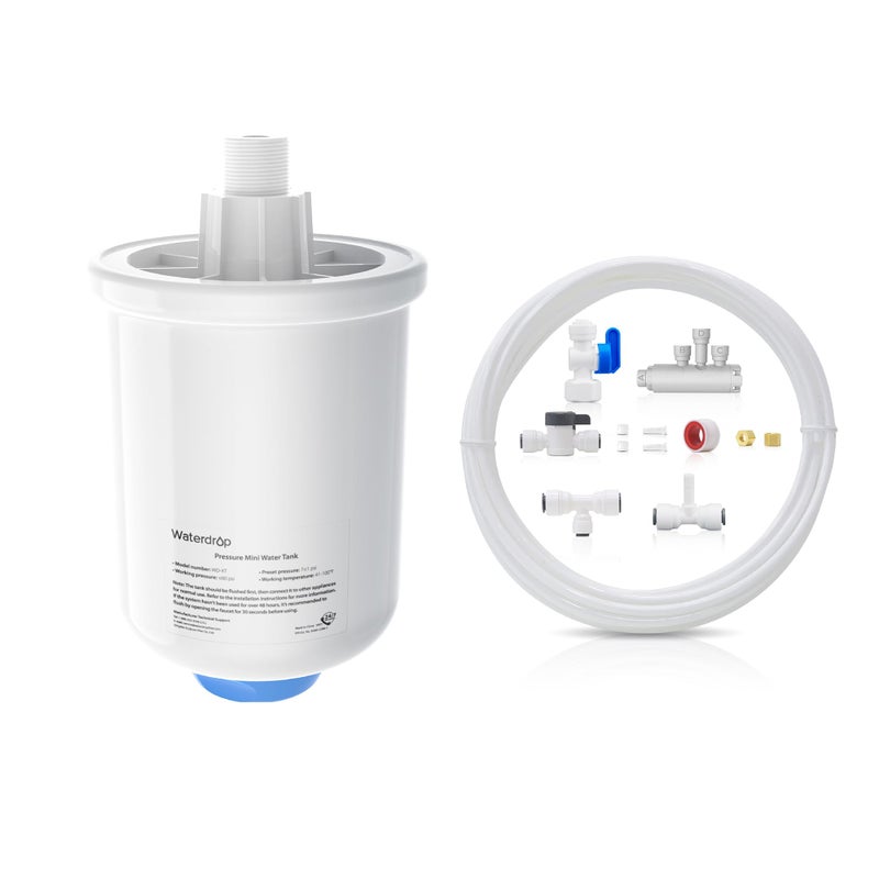 Waterdrop XT Small Water Pressure Tank RO Pressure Tank for Waterdrop XG3G5 Series RO System to Connect the Refrigerator or Ice Maker Fits Water Tubing BPAFree Builtin Diverter Valve - Image 2