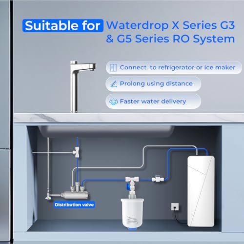 Waterdrop XT Small Water Pressure Tank RO Pressure Tank for Waterdrop XG3G5 Series RO System to Connect the Refrigerator or Ice Maker Fits Water Tubing BPAFree Builtin Diverter Valve - Image 3