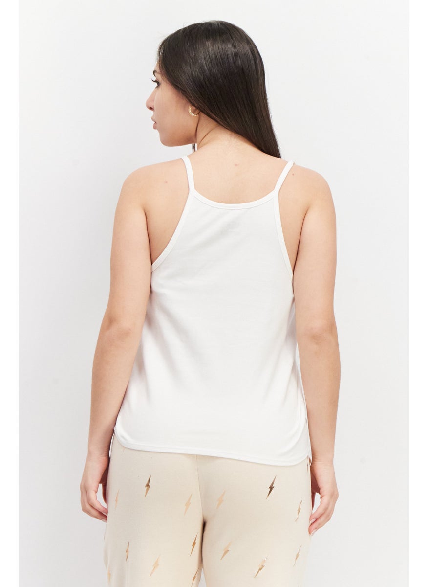 VANS - Women Scoop Neck Graphic Print Tank Top, White - Image 1