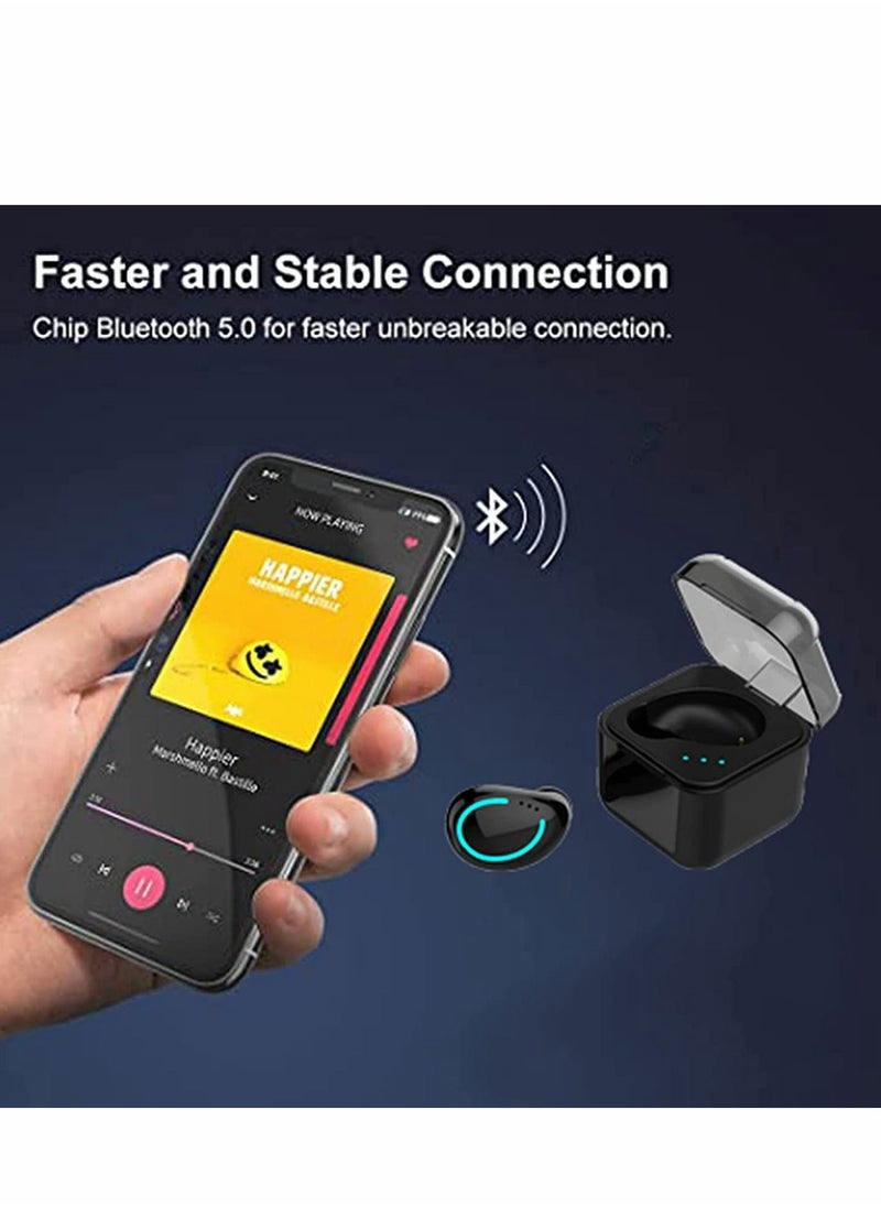 Y&D - Single Bluetooth Earbud Mini Invisible Wireless Hidden Headphone for Work Music Relax Painless Android Blue Tooth in-Ear Noise Cancelling HD Sound Quality Fast Pairing IPX7 Waterproof - Image 1
