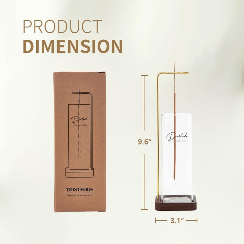 Dostende Incense Holder  Multi-Purpose Design Glass Incense Burner Ash Catcher With Brass Incense Stick Holder For Home Decor Yoga Spa Madiation (Glass) - Image 4