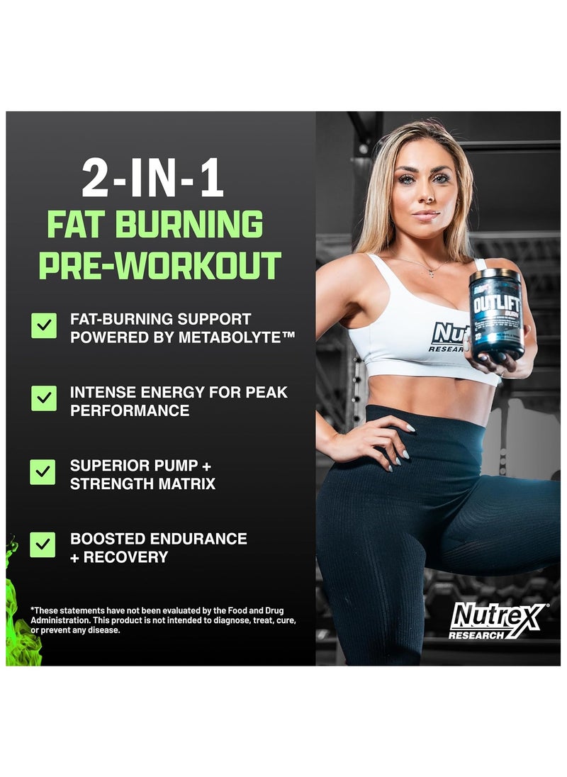 Nutrex Research OUTLIFT Burn Clinicaly Dosed Fat Burning Pre Workout  Maui Twist Flavour 22 servings  425.1 g  - Image 2