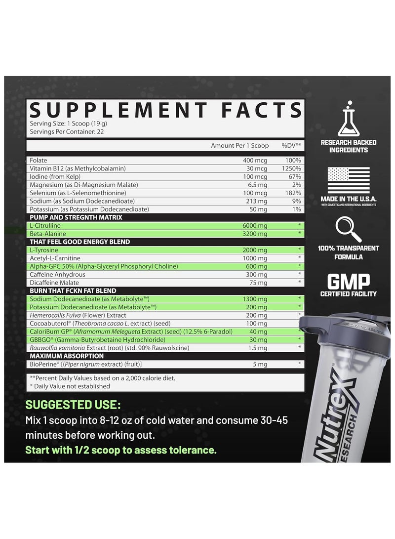 Nutrex Research OUTLIFT Burn Clinicaly Dosed Fat Burning Pre Workout  Maui Twist Flavour 22 servings  425.1 g - Image 4