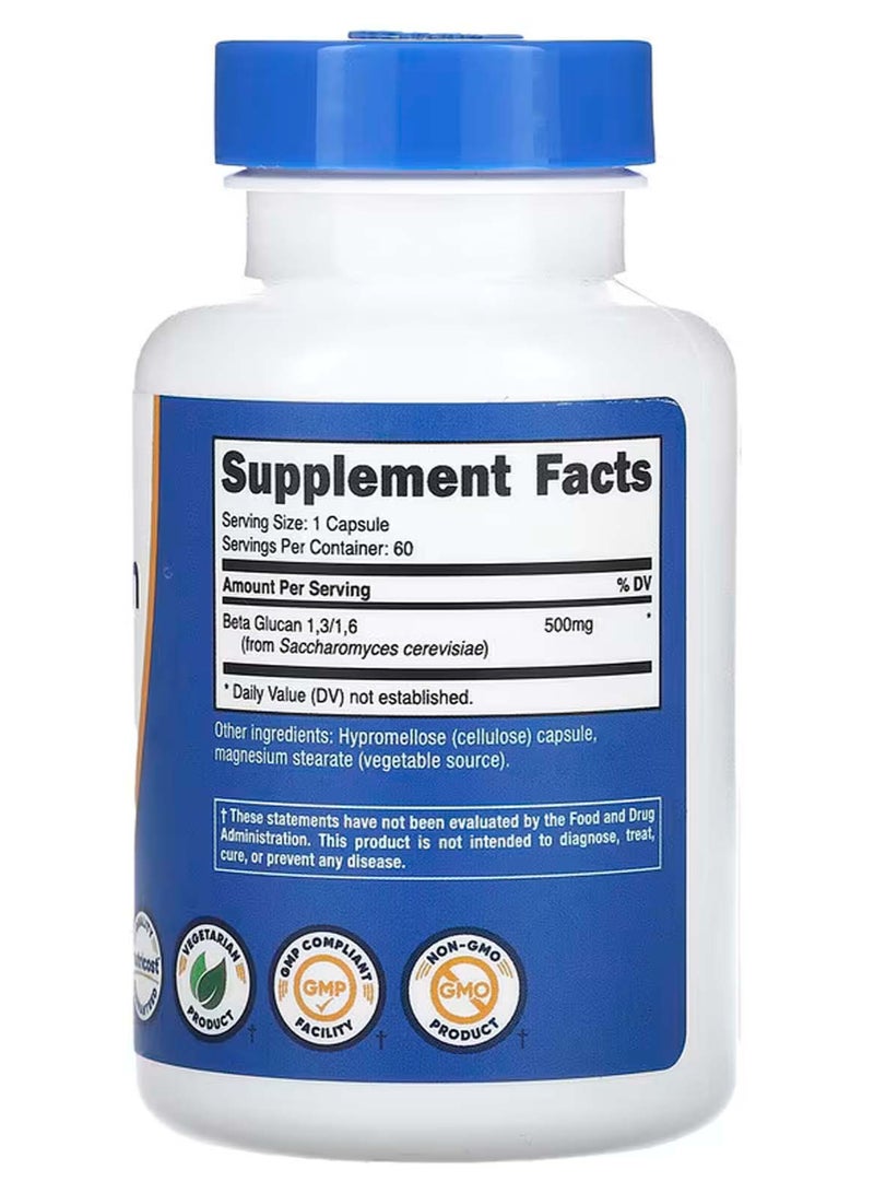 Nutricost Beta Glucan 1,3/1,6, 500 mg, 60 Capsules - Image 2