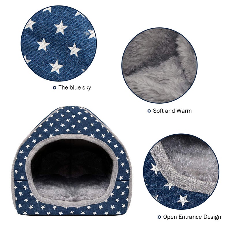 BWOGUE Guinea Pig House Bed Cozy Hamster Cave Large Hideout for Dwarf Rabbits Hedgehog Bearded Dragon Winter Nest Hamster Cage Accessories - Image 3