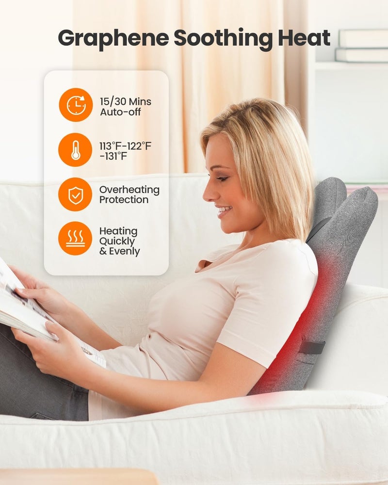 CILI Back Lumbar Support Pillow for Office Chair, Desk Chair Lumbar Back Support with Massage & Heating Function, Memory Foam Lumbar Pillow for Home Office Use - Image 5