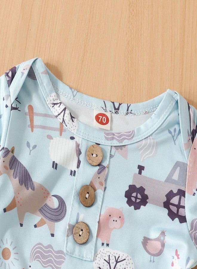AMAWMW Newborn Neutral Farm Animal Clothes Knotted Sleeper Gown Unisex Baby Boy Girl Cow Nightgown Gifts Infant Western Outfit - Image 4