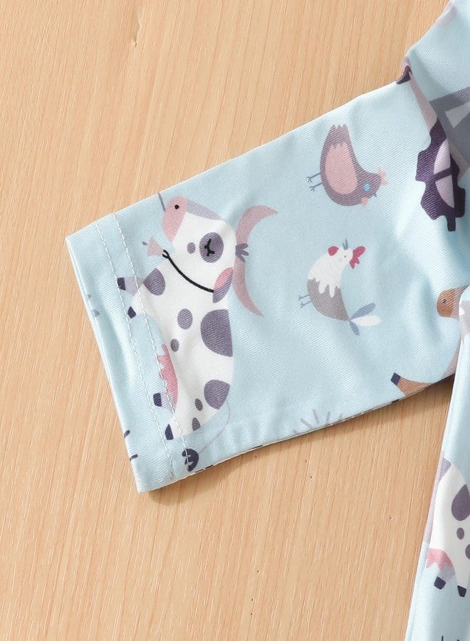 AMAWMW Newborn Neutral Farm Animal Clothes Knotted Sleeper Gown Unisex Baby Boy Girl Cow Nightgown Gifts Infant Western Outfit - Image 5