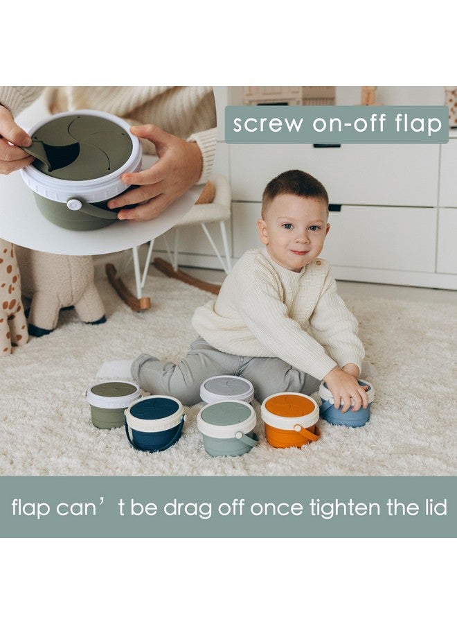Tegion No Spill Silicone Toddler Snack Containers, Detachable Silicone Flap for Filling&Cleaning, Crumb-Free Hard Plastic Screw Travel Lid, Ultra-Soft for Baby Kids Hand In-Out, Snack Cup Holder 12 oz - Image 5
