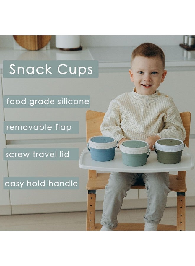 Tegion No Spill Silicone Toddler Snack Containers, Detachable Silicone Flap for Filling&Cleaning, Crumb-Free Hard Plastic Screw Travel Lid, Ultra-Soft for Baby Kids Hand In-Out, Snack Cup Holder 12 oz - Image 2