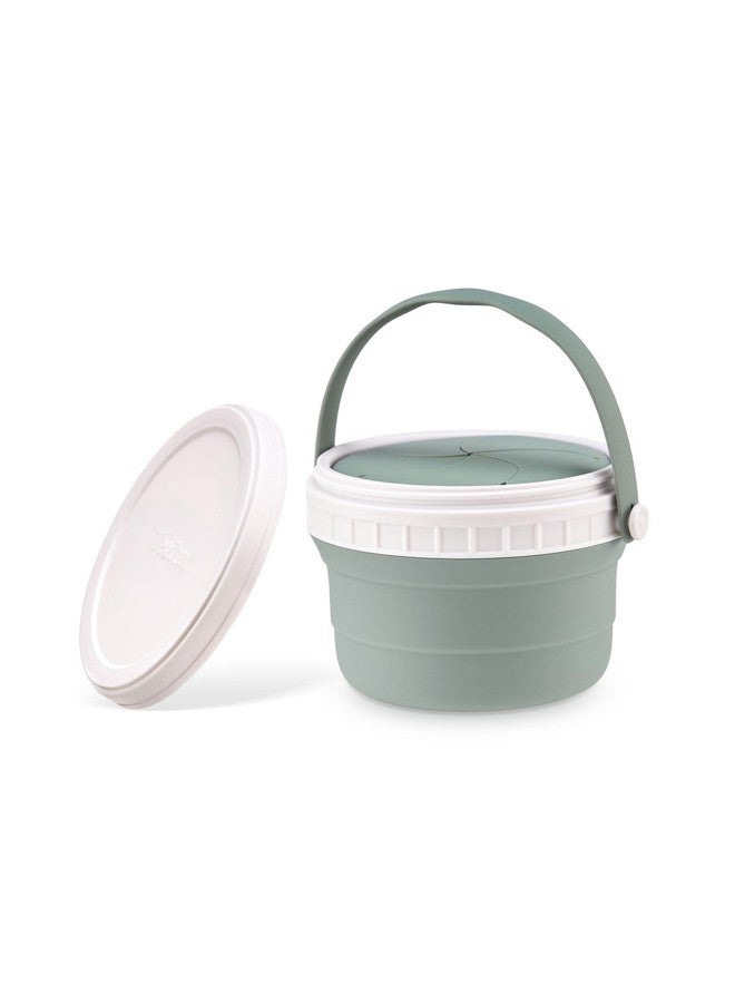 Tegion No Spill Silicone Toddler Snack Containers, Detachable Silicone Flap for Filling&Cleaning, Crumb-Free Hard Plastic Screw Travel Lid, Ultra-Soft for Baby Kids Hand In-Out, Snack Cup Holder 12 oz - Image 1