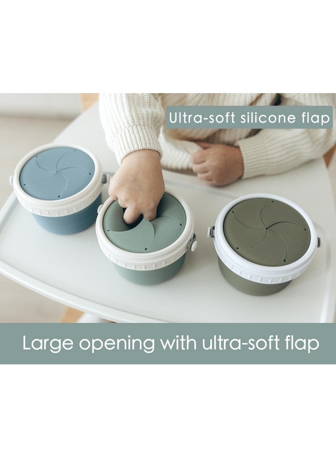 Tegion No Spill Silicone Toddler Snack Containers, Detachable Silicone Flap for Filling&Cleaning, Crumb-Free Hard Plastic Screw Travel Lid, Ultra-Soft for Baby Kids Hand In-Out, Snack Cup Holder 12 oz - Image 4
