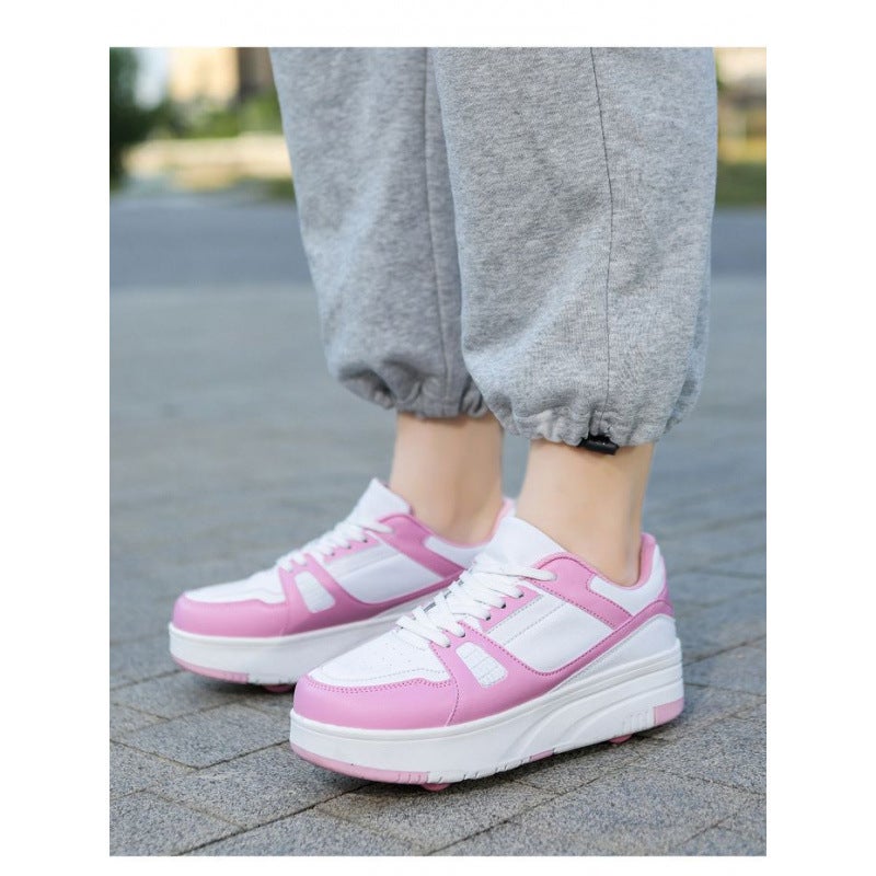 Distribution Manufacturers Direct Supply Heloo Shoes Four-Wheeled Adult Female Student Roller Shoes Detachable Children'S Shoes With Wheels - Image 4