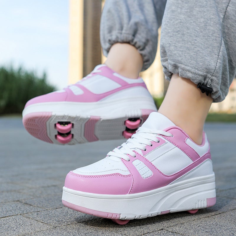 Distribution Manufacturers Direct Supply Heloo Shoes Four-Wheeled Adult Female Student Roller Shoes Detachable Children'S Shoes With Wheels - Image 2