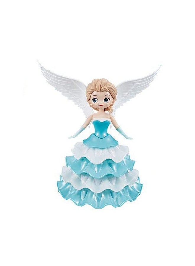 VGRASSP Dancing Angel Ice Princess Toy Doll with Wings Interactive Revolving Cute Doll Colorful LED Lights and Music for Girls (Color and Design as per Stock) - Image 1