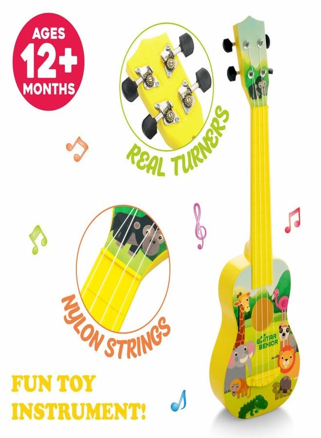 Sunny Jungle Safari Adventures Musical Guitar for Kids – with Metal Keys & Learning Notes | Fun & Educational Toy for Toddlers (12 Months+)|Yellow - Image 3