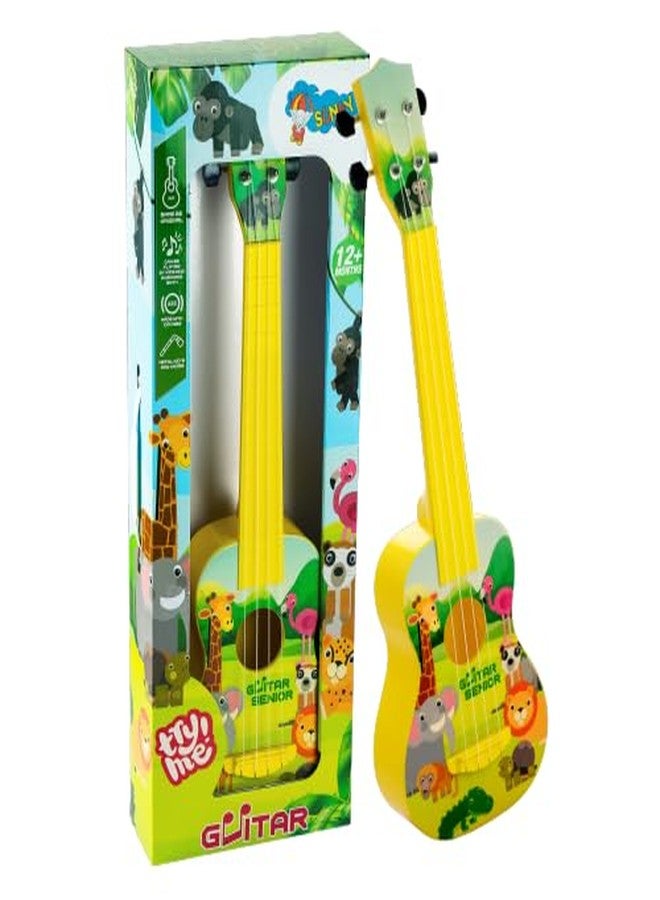 Sunny Jungle Safari Adventures Musical Guitar for Kids – with Metal Keys & Learning Notes | Fun & Educational Toy for Toddlers (12 Months+)|Yellow - Image 1