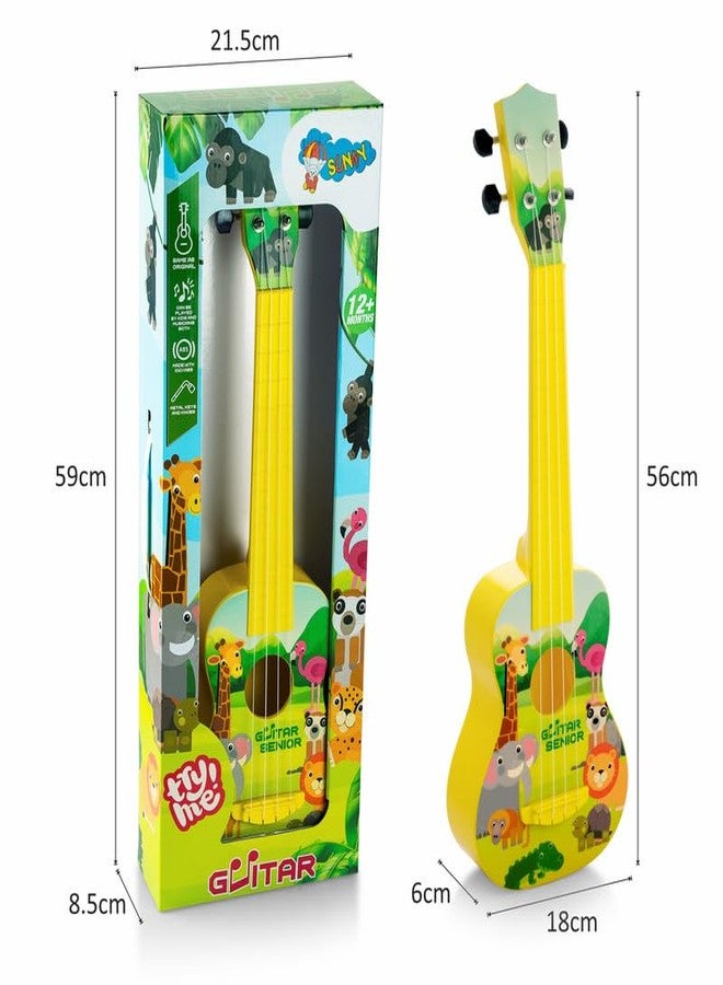 Sunny Jungle Safari Adventures Musical Guitar for Kids – with Metal Keys & Learning Notes | Fun & Educational Toy for Toddlers (12 Months+)|Yellow - Image 2