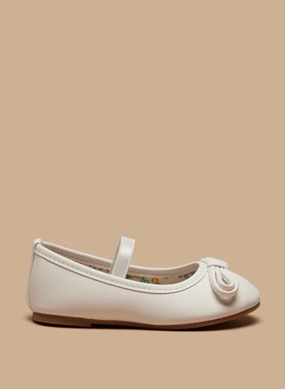 Flora Bella By Shoexpress Bow Accented Round Toe Slip On Ballerina Shoes