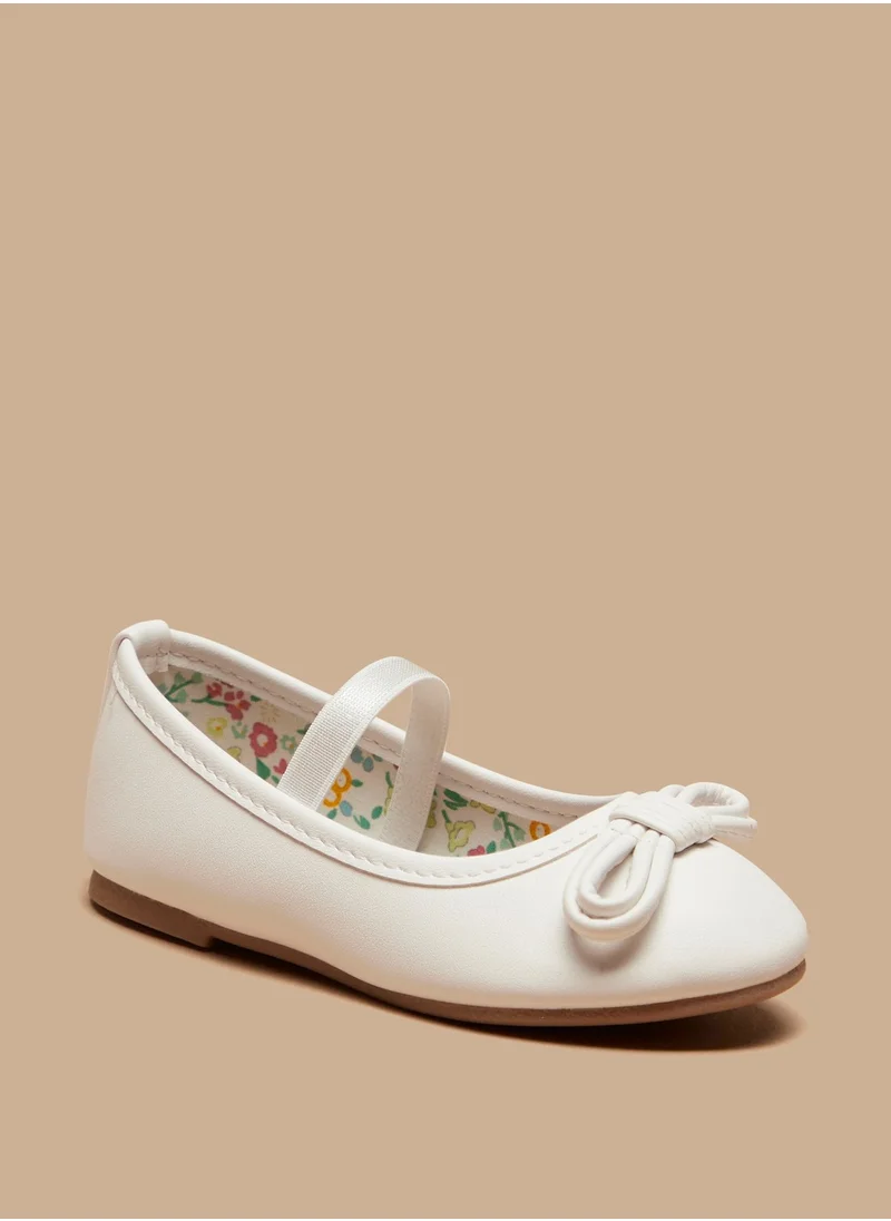 Flora Bella By Shoexpress Bow Accented Round Toe Slip On Ballerina Shoes