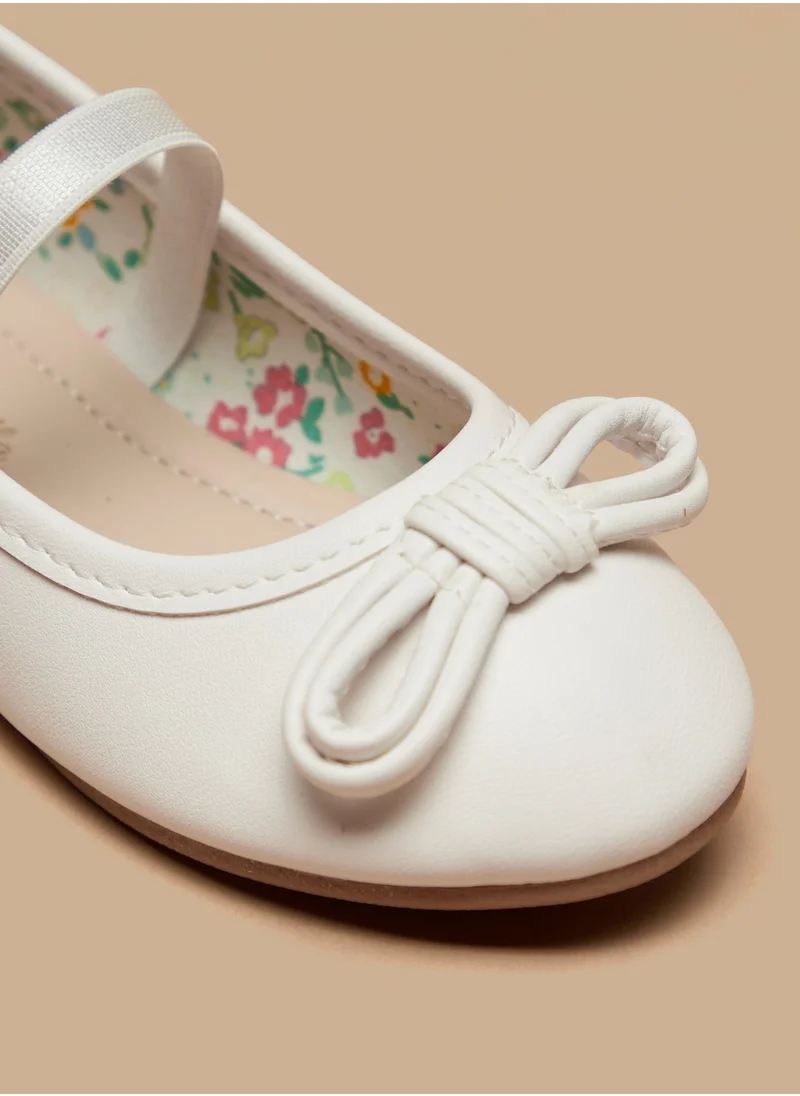 Flora Bella By Shoexpress Bow Accented Round Toe Slip On Ballerina Shoes