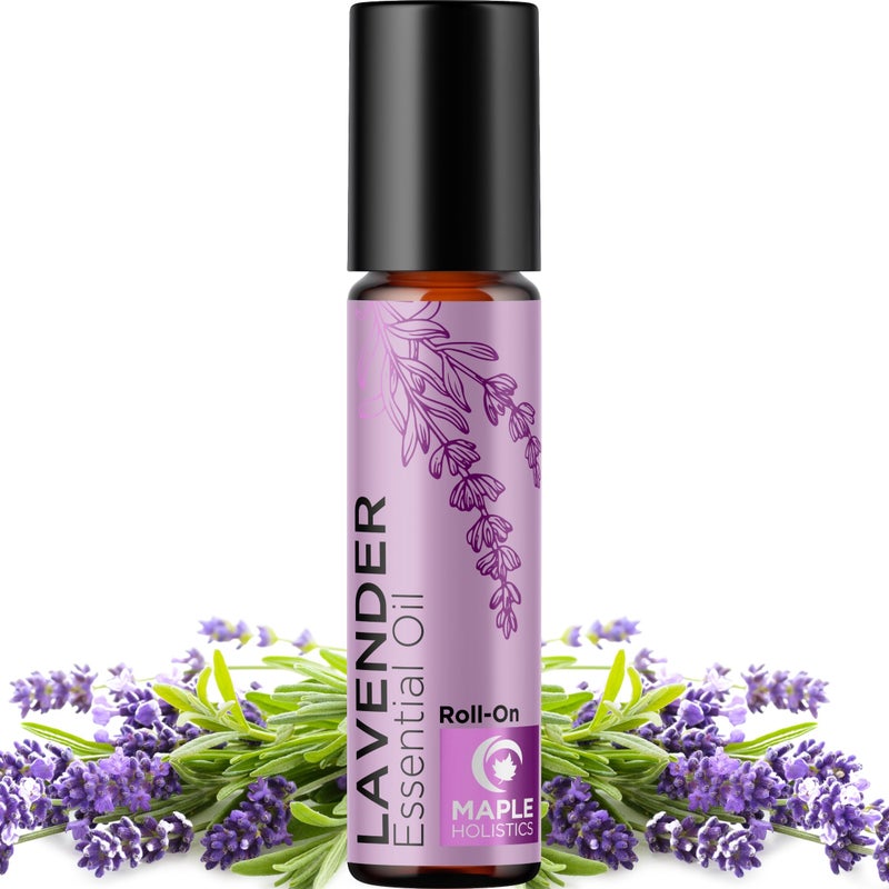 Maple Holistics زيت اللافندر العطري رول أون - زيت أروماثيرابي مهدئ للصداع والنوم والاسترخاء - زيت نوم طبيعي مخفف مسبقًا للاسترخاء الليلي مع زيت اللافندر العطري للبشرة 2-Pack - Image 1