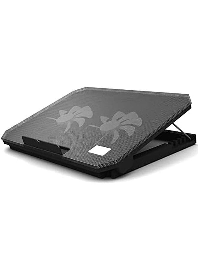 سكاي تاتش Laptop Cooling Pad with Dual 5.5” Fans | USB Powered Cooler with Foldable Back Feet Stand | Double-Sided Airflow for 13‑15.6" Laptops - Image 2