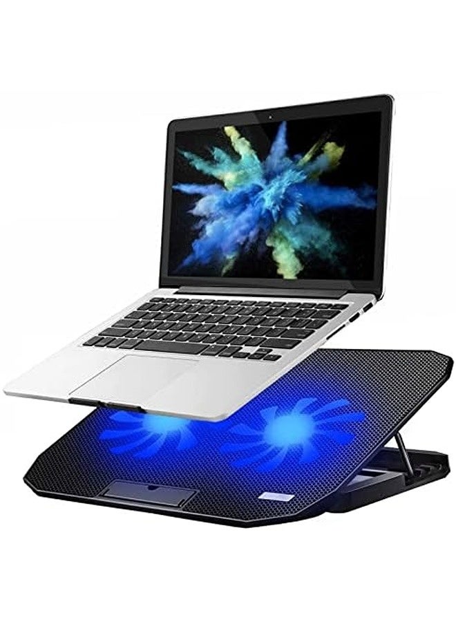 سكاي تاتش Laptop Cooling Pad with Dual 5.5” Fans | USB Powered Cooler with Foldable Back Feet Stand | Double-Sided Airflow for 13‑15.6" Laptops - Image 1