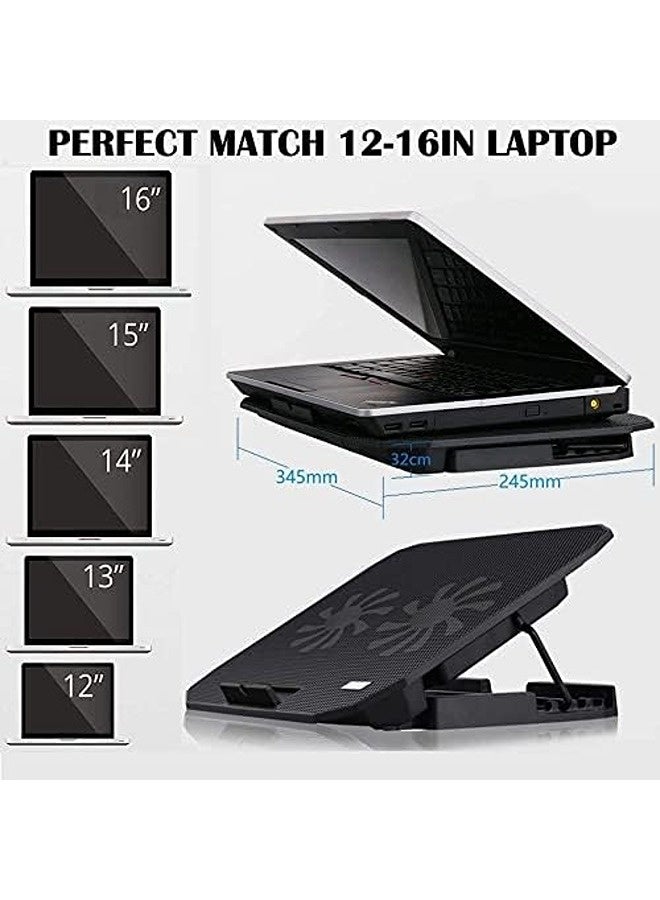سكاي تاتش Laptop Cooling Pad with Dual 5.5” Fans | USB Powered Cooler with Foldable Back Feet Stand | Double-Sided Airflow for 13‑15.6" Laptops - Image 4