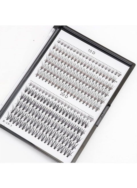 240PCS 10D /20D Mixed,8-12mm,10-14mm,12-16mm,14-18mm,16-20mm and Under Eyelashes Mixed Cluster C Curl Natural False Eyelash Extension Soft Lashes Individual Eyelashes (10-14mm Mixed)