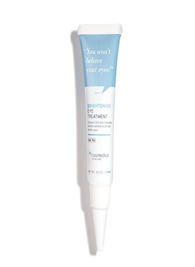 Cosmedica Skincare New Brightening Eye Gel With Hyaluronic Acid, Vitamin C & E, Peptides For Dark Circles Puffiness, Wrinkles, Fine Lines, Crows Feet, Dark Spots For A More Radiant Appearance 0.5 Fl Oz (15 Ml)  - Image 1
