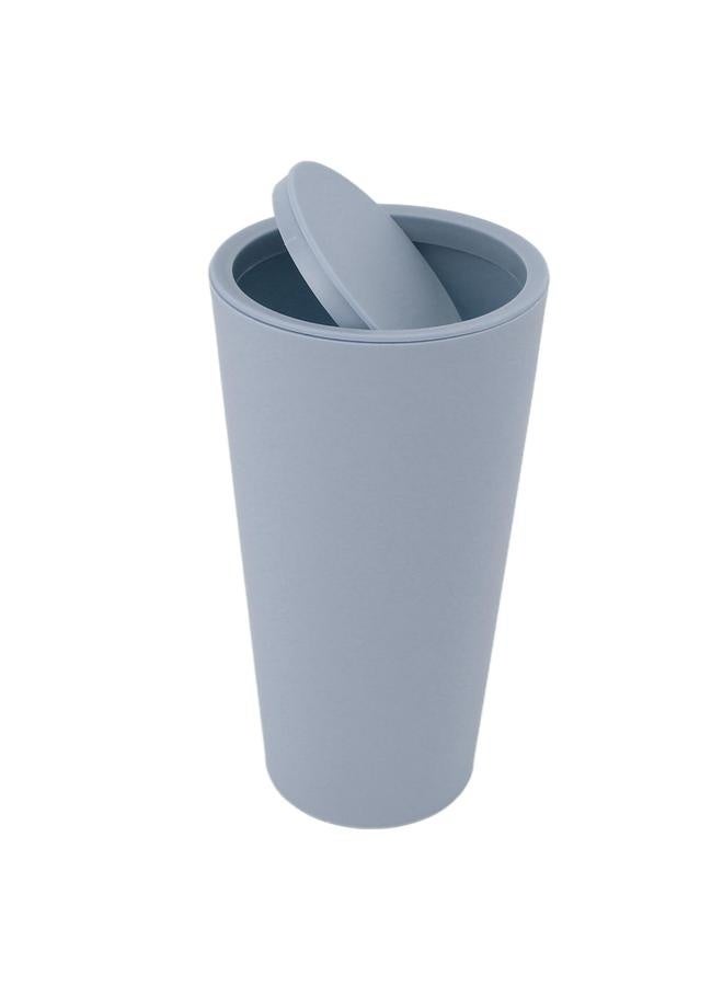 NIBEMINENT Desktop Trash Can with Rotate Lid Mini Garbage Can ABS Minimalist Desktop Waste Basket for Office Bedroom Home Light Blue  - Image 3