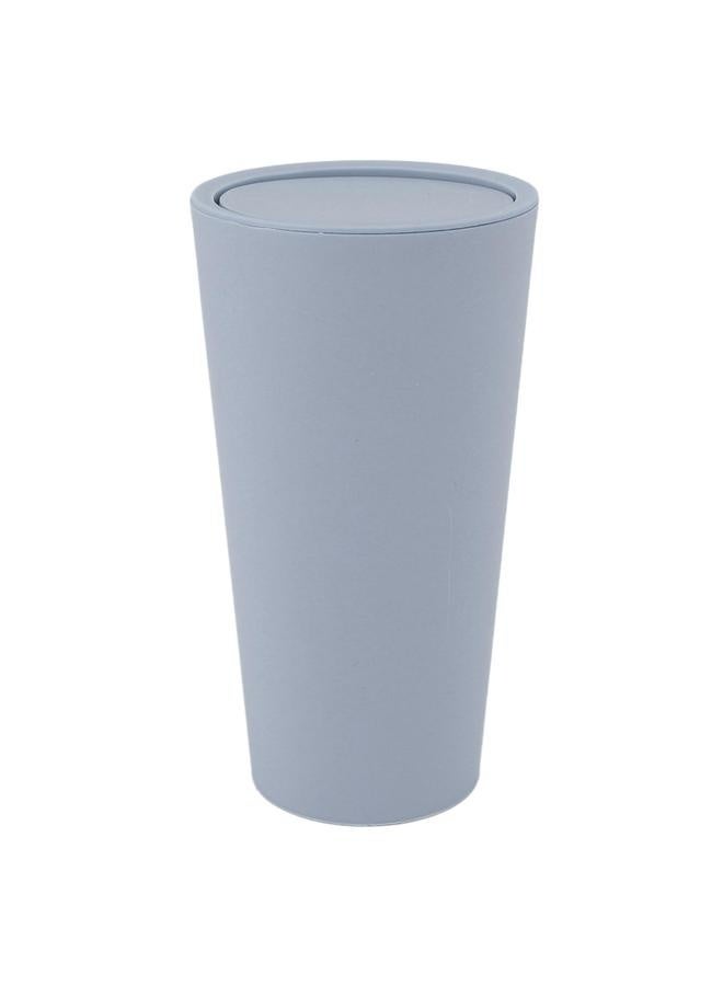 NIBEMINENT Desktop Trash Can with Rotate Lid Mini Garbage Can ABS Minimalist Desktop Waste Basket for Office Bedroom Home Light Blue  - Image 1