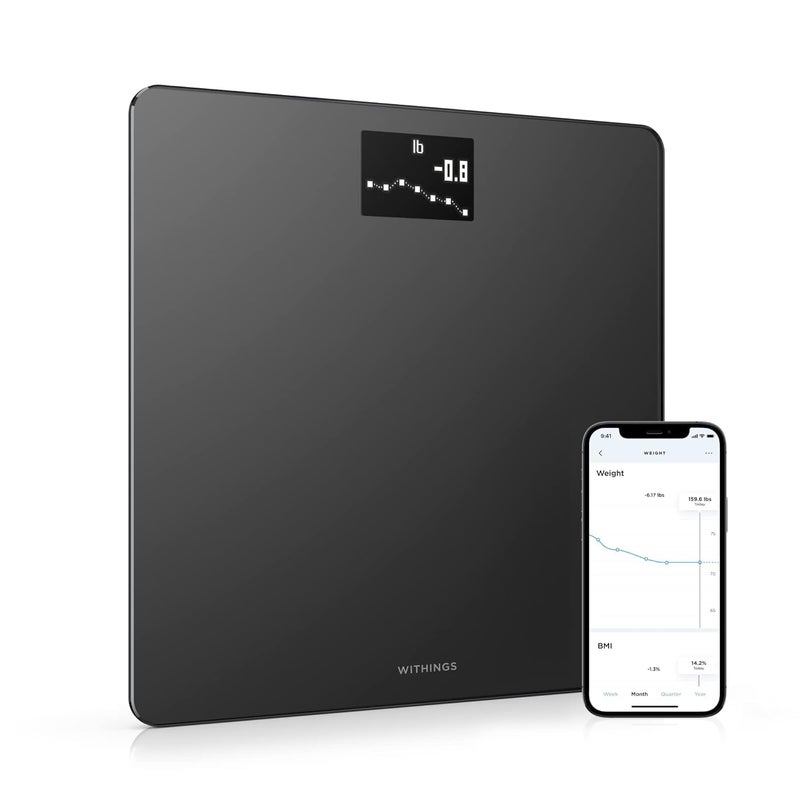 Withings Body Digital WiFi Smart Scale with Automatic Smartphone App Sync BMI MultiUser Friendly with Pregnancy Tracker Baby Mode